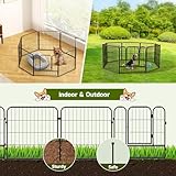 The Fellie Metal Dog Pen 8 Panel, Heavy Duty Dog Fence with Door for Outdoor, Foldable Puppy Pen Indoor, Pet Exercise Run Cage, Black, 60 x 60cm - Image 3