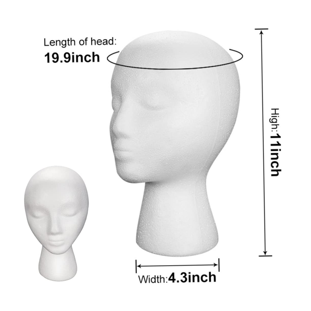 Gogogmee 2Pcs Mannequin Head Models for Wig Hat and Accessory Display Lifelike Female Fake Heads for Shop Use Sturdy Multi Purpose Wig Heads for DIY Props and Photography