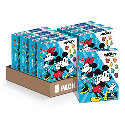 Betty Crocker Disney Mickey and Friends Fruit Flavored Snacks, Treat Pouches, Gluten Free Snack, 10 Ct, 8 oz (Pack of 8)