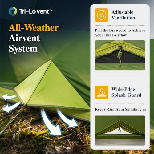 LET'S CAMP Carpa Camping Familiar para 10 Personas, 2 Habitaciones con Divisor, Verde miniatura 4