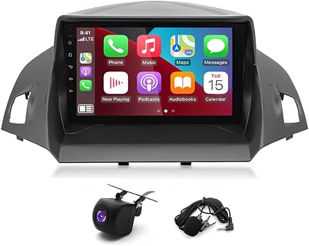 9 Inches IPS Car Stereo Radio for Ford Escape 2013-2019,Built-in CarPlay &Android Auto Android 13 Touchscreen Stereo,Support WiFi GPS Navigation Bluetooth AHD Backup Camera