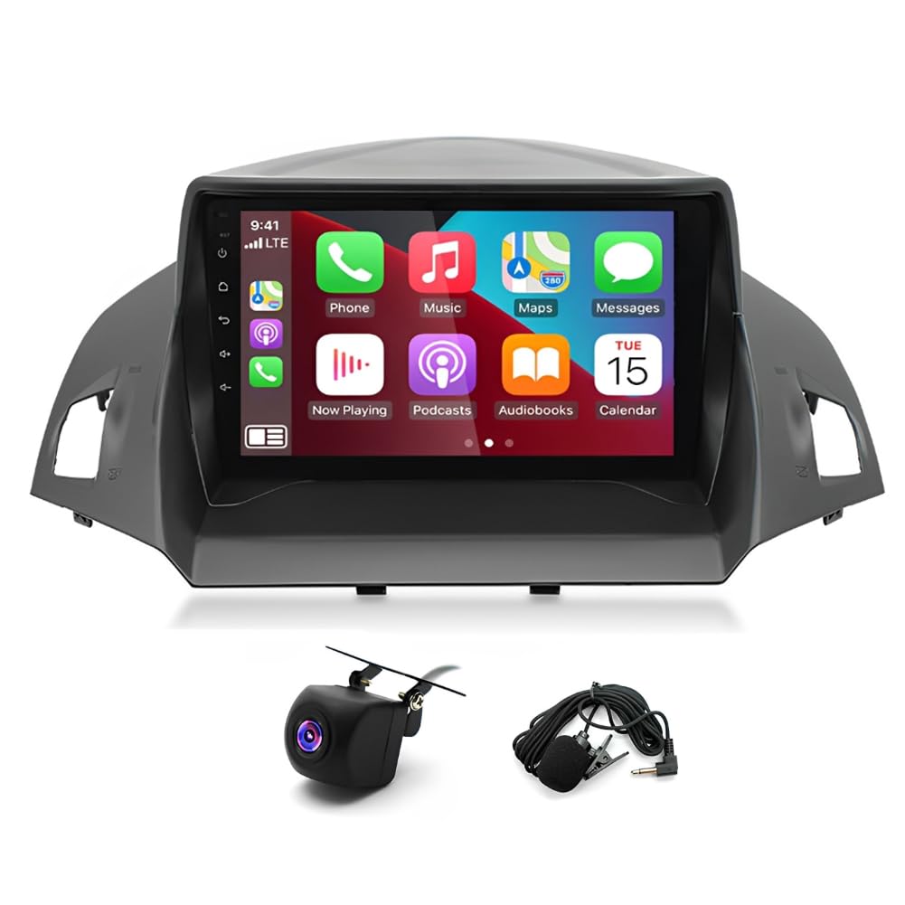 2+32G Wireless Carplay Double Din Car Stereo Radio Compatible with Kuga 13-16,9 