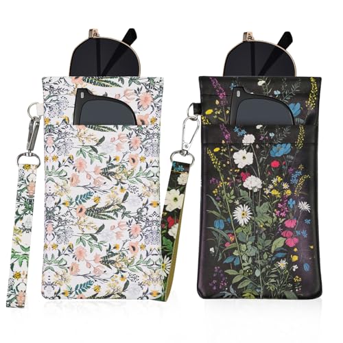 Image of Double Eyeglass Case Soft Dual Glasses Case for Women Men Travel Squeeze Top Sunglasses Cases Eyeglasses Pouch