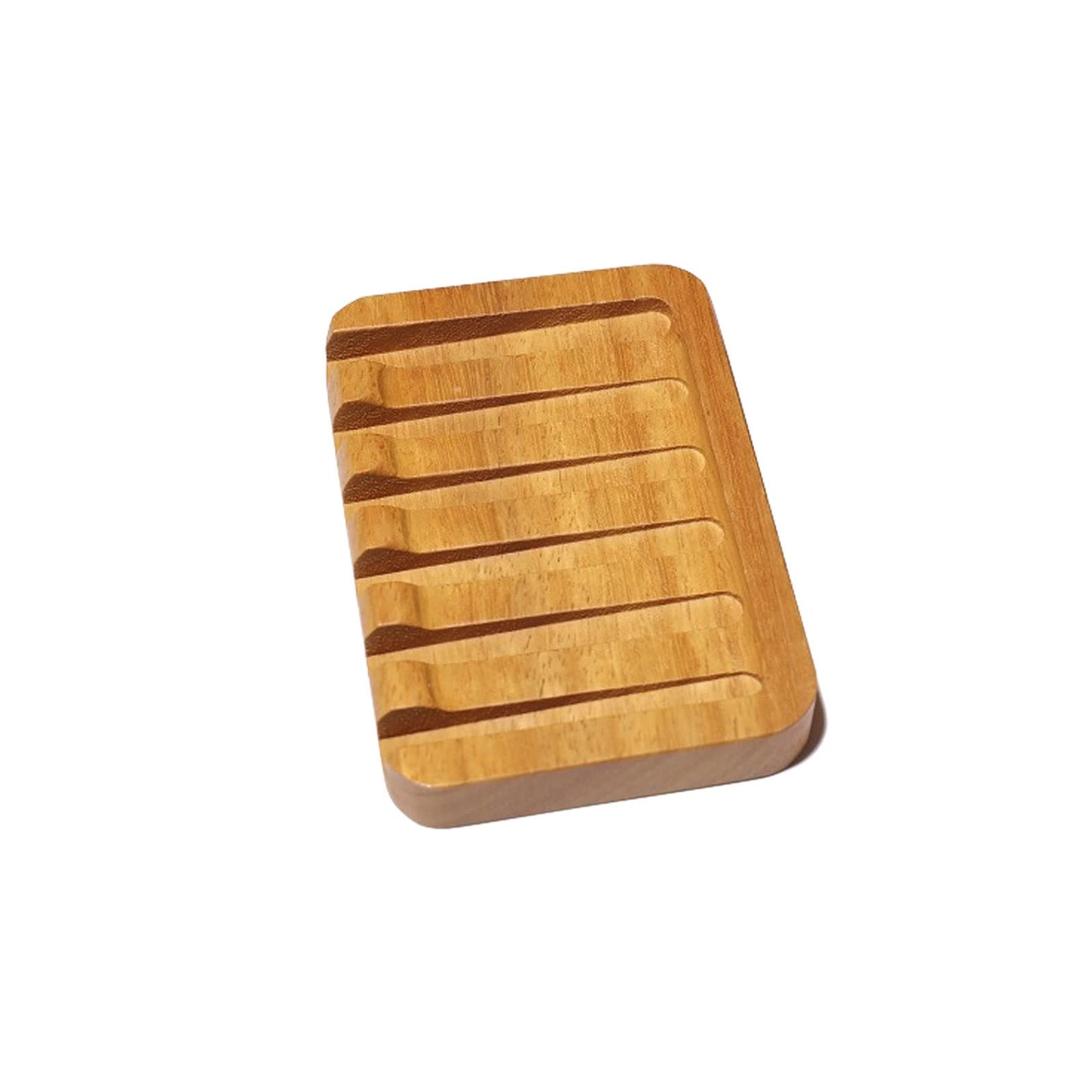 JINGYAN Soap Dishes Soap Box Wood Savers For Bar Wooden Dish Saver Holder Tray For Bathroom Shower Rectangular Sink Drainer