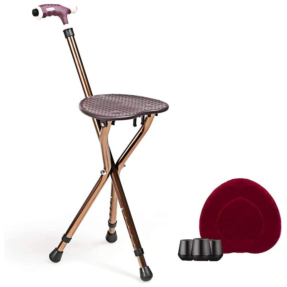 Bastón Plegable con Asiento de aleación de Aluminio, bastón para Caminar, Silla con muletas Ajustable en Altura para Personas Mayores, Ancianos discapacitados, Moderno Chaser of Light