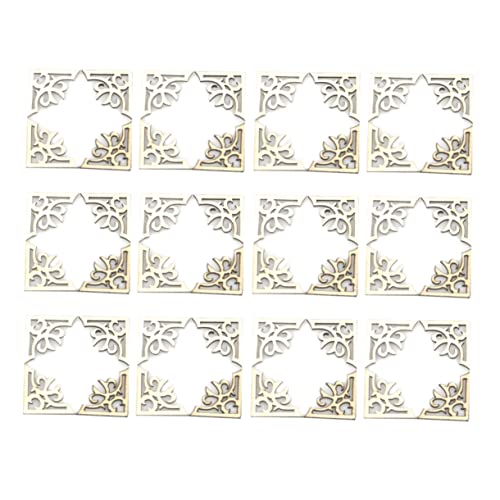 Lurrose DIY Wood Chip Decorations 100 Wooden Slices for Scrapbooking Book Corner Protectors and Decorative Wrappers