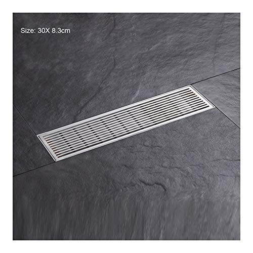 HXCLYQ Rectangle Round Plaid Stainless Steel Linear Floor Drain Bathroom Shower Tile Insert Floor Waste Grate For Kitchen, Washroom, Garage And Basement (Color : J)