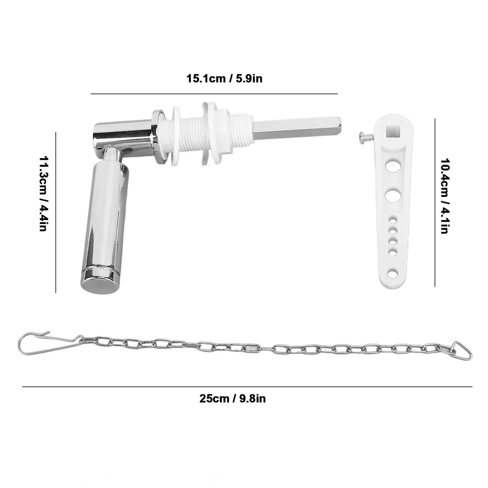 Kit De Reemplazo Manija Descarga Inodoro | Palanca de aleación de zinc y ABS de fácil instalación for inodoros estándar de dos piezas