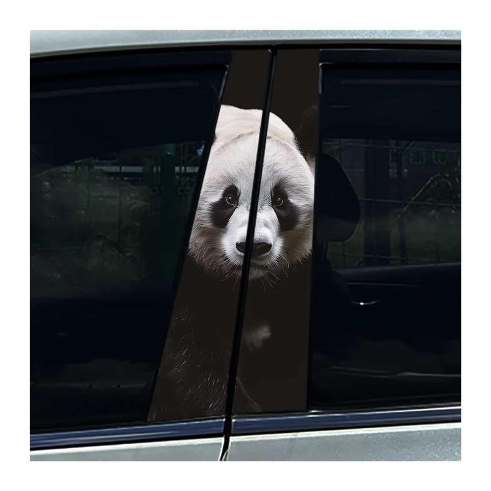 Body Parts 2pcs Car B Pillar Waterproof Stickers Panda Car Stickers Center Column Decals(F)