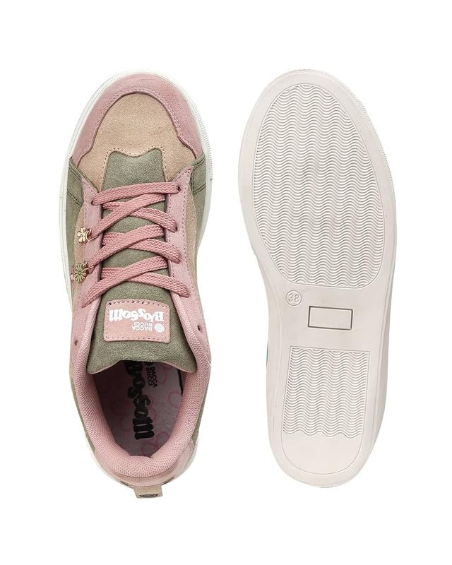 Image of Bacca Bucci Blossom Women's Sneakers - Genuine Leather Casual Shoes with Floral Accents & Metal Lace Charms | High-Energy Colorways | All-Season Comfort & Style