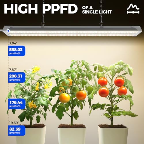 Image of Barrina TX36 2FT Grow Light, 144W(4 x 36W, 800W Equivalent), High PPFD, Full Spectrum, Mechanical Timer, Hanging Plant Lights for Indoor Growing, Seedlings with On /Off Switch, Linkable, 4 Packs