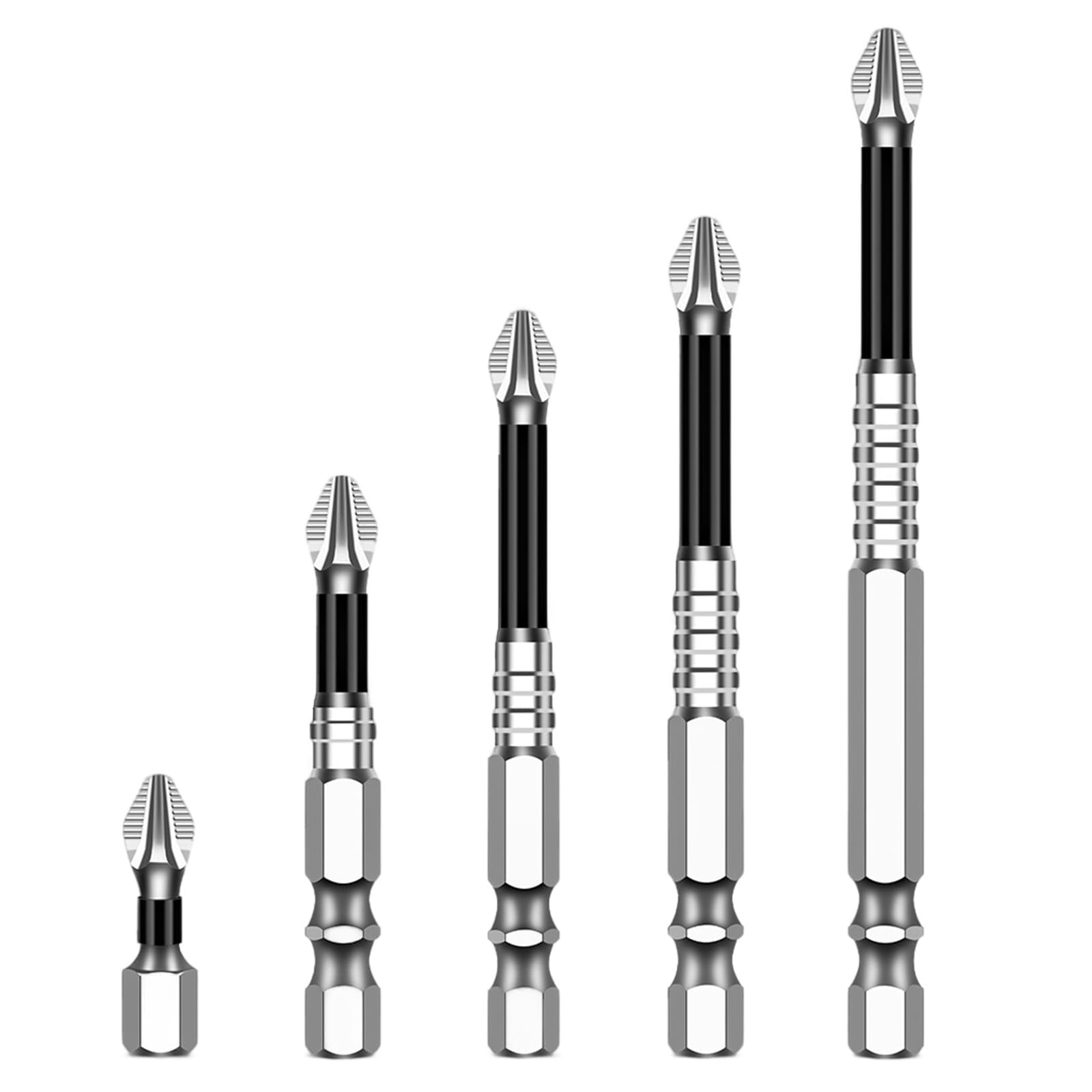 Hogtnd 50L 65L 70L 90L 150L Pack Of 6 Non-Slip Phillips Screwdriver Bits Made Of Alloy Steel With Magnetic Impact Wrenches For Home And Professional Use High-Strength Alloy Screwdriver
