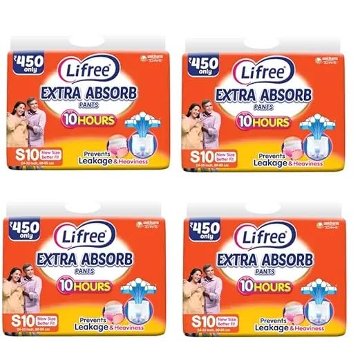 Compatible With Lifree extra Absorb Adult Pants Style Diapers, Pants Pack of 4, Size - S10) SMALL-image-7
