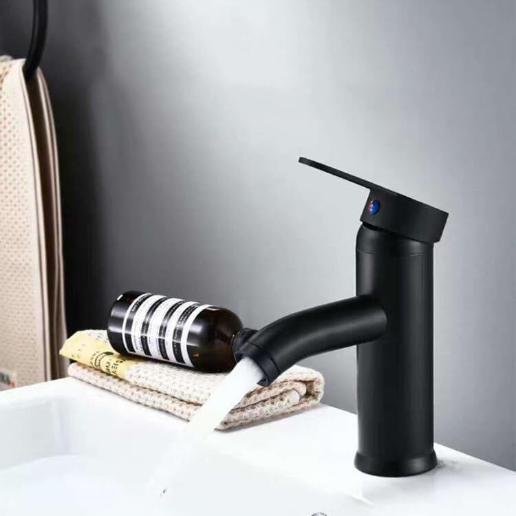 Mitigeur de salle de bain noir robinet de lavabo moderne eau chaude froide