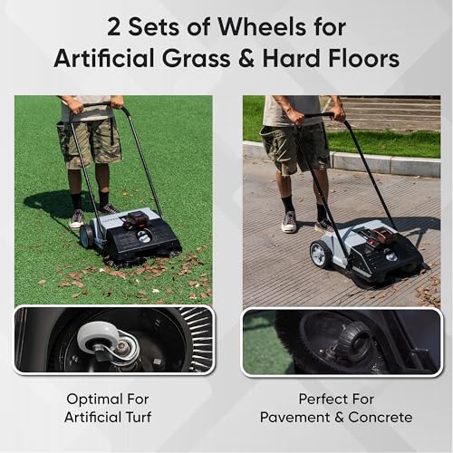 Sweeper in use on sidewalk