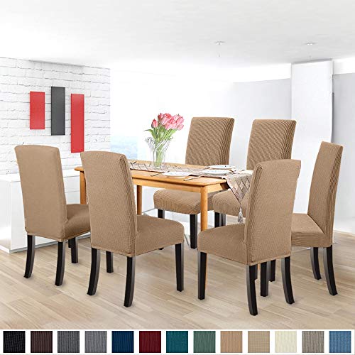 GoodtoU-Chair-Covers-for-Dining-Room-6-Pack-Stretch-ParsonDining-Chair-Slipcover-Removable-Washable-Chair-Protector-for-HomeRestaurantBanquetForros-para-Sillas-de-ComedorCamel-Set-of-6 GoodtoU Chair Covers for Dining Room 6 Pack Stretch ParsonDining Chair Slipcover Removable Washable Chair Protector for HomeRestaurantBanquetForros para Sillas de ComedorCamel Set of 6