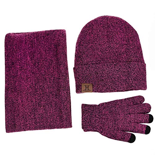 Zimowa ciepła czapka beanie szalik rękawiczki do ekranu dotykowego, unisex termiczne zimowe ciepłe dzianinowe czapki czapka na szyję rękawica dla mężczyzn kobiet