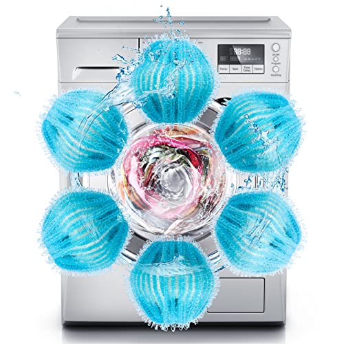 QKFON Fusselbälle für Waschmaschine, 6 Stück Flusenkugeln Wäscheball Fusselentferner Haarfänger Tierhaarentferner Waschmaschine Waschbälle für Waschmaschine Flusenentferner Cover