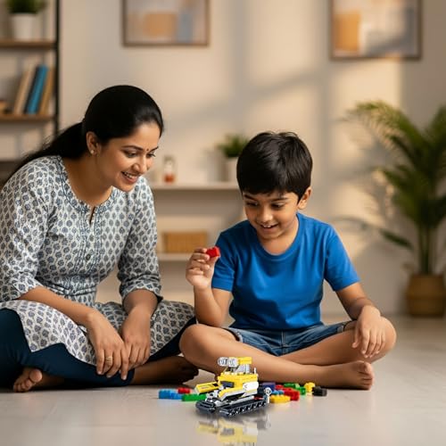 Image of STEM Construction Vehicle Building Blocks Set (86 Pcs) | DIY Paver Toy for Kids 7+ Years (Boys & Girls) | Educational Engineering Toy | Creativity & Problem Solving