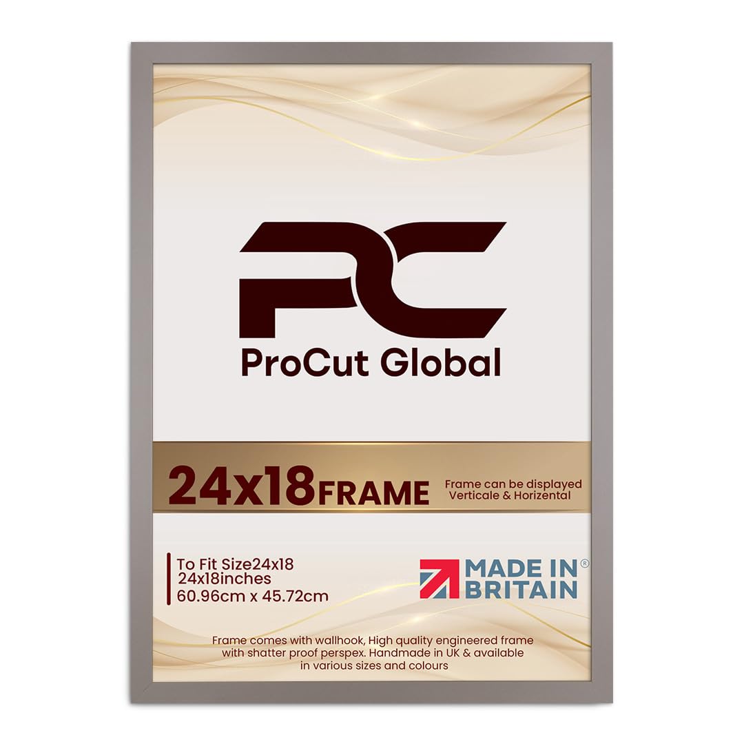 Procut Global 24X18 Rose Gold Picture Frames - Modern Wooden Photo Frame with Shatterproof Perspex for Wall or Tabletop - Perfect for Posters, Certificates, Prints - Sizes & Colors Available