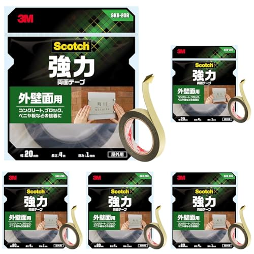 3M �X�R�b�` ���͗��ʃe�[�v �O�ǖʗp ��20mm����4m SKB-20R (× 5)