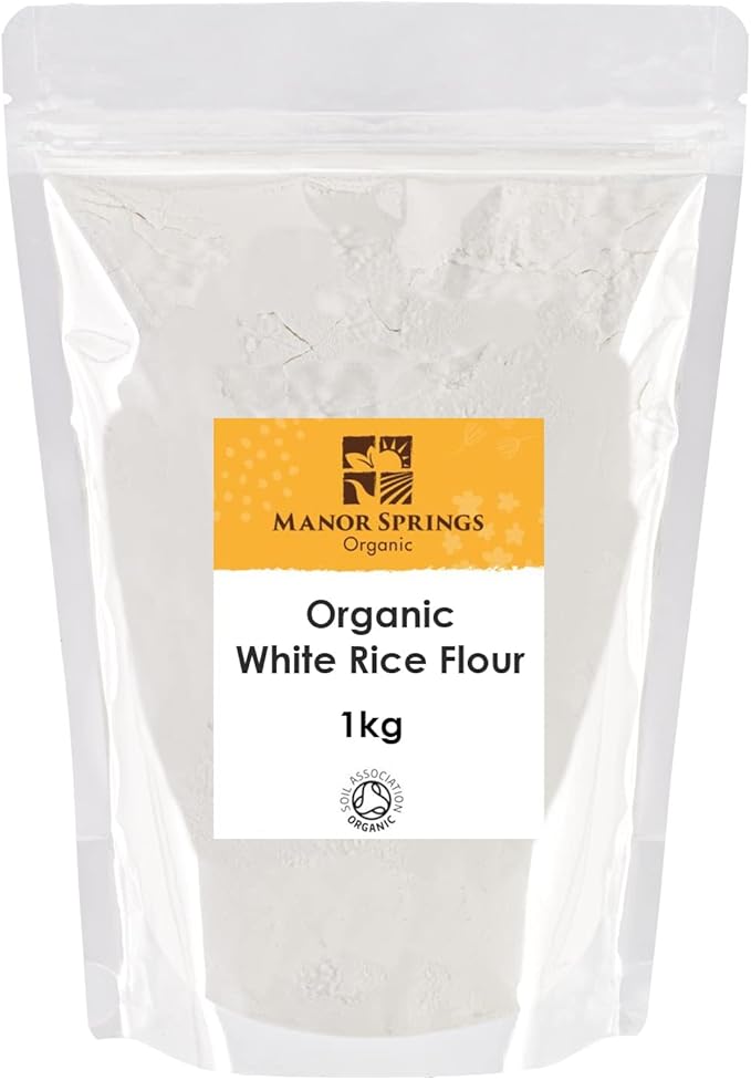 Organic White Rice Flour 1kg by Manor Springs Organic Amazon.co.uk