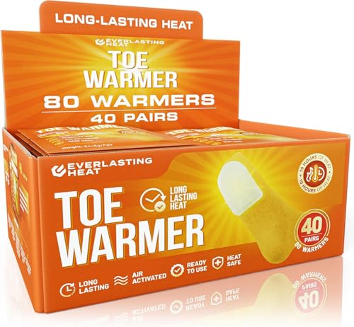 Best Foot Warmers for Ski Boots: Stay Warm on the Slopes 12 Toe Warmers 40 Pairs (80 Warmers) - Up to 10 Hours of Long Lasting Warmth and Toe Warmers for Feet - Easy Air Activation - Ultra Thin, TSA Approved