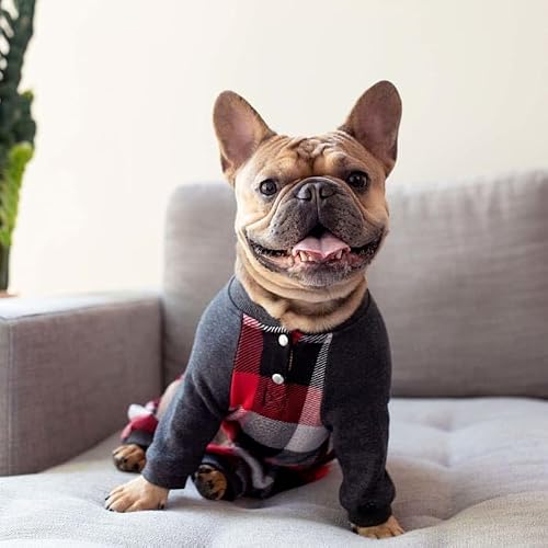 Canada Pooch Red Plaid Frosty Fleece Dog Onesie, Large #TOP5
