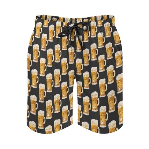 Beer Mugs Mens Swim Trunks Quick Dry Beach Swimming Shorts with Mesh Lining and Pockets3