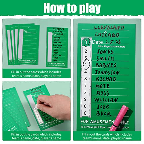 200 Pack 10 Line Sports Strip Cards Super Football Bowl Football Pool Cards, 200 No-Repeat Green Baseball Boxing Soccer Football Strip Cards Playing Scratch Off Cards For Super Football Party Favor #TOP2