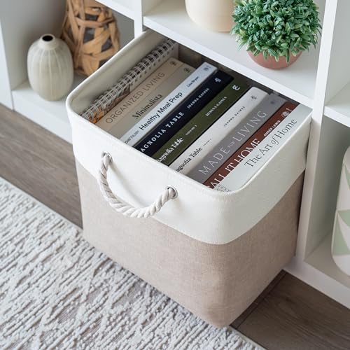 OrganiHaus Aufbewahrungsbox 33x33x33 cm 4er-Set, Aufbewahrungsbox Stoff, Kallax Boxen, Faltbare Regalkorb… – Ansicht 4