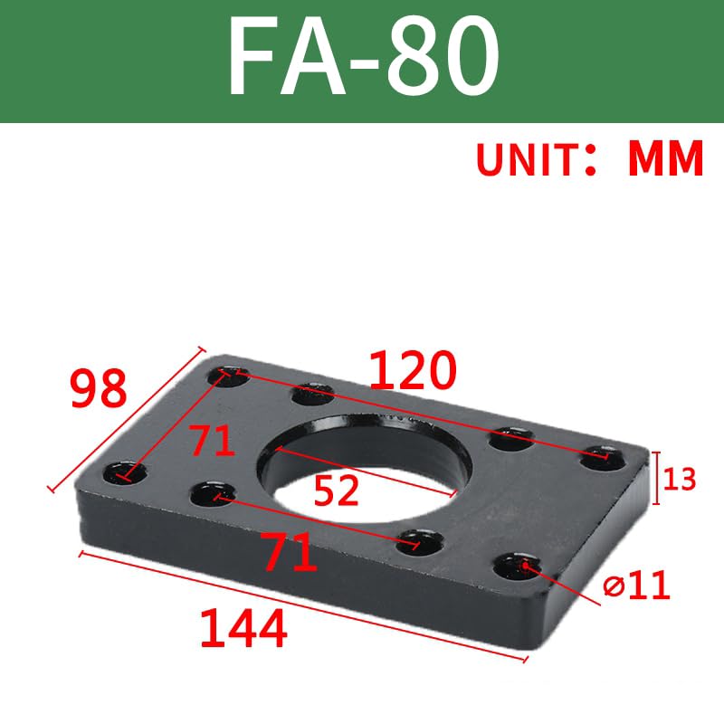 Image of Square Flange Mounting Plate for SC Cylinder FA Series, Universal Fixed Mounting Bracket for Pneumatic Air Cylinders (FA80)