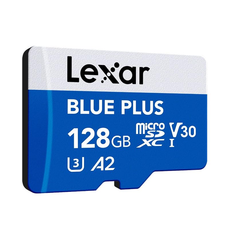 LEXAR Carte microSDXC Blue Plus UHS-I 128Go V30 170MB/s avec adaptateur car