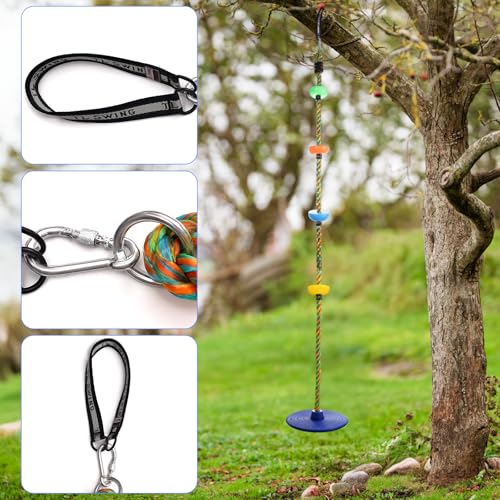 Schaukel Outdoor Kinder Kletterseil Schaukel mit Plattform, für Kinder Baum Scheibe Schaukel Kletterseil Draussen Tellerschaukel für Garten, belastbar bis ca. 200kg