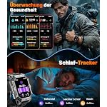 LIGE Militär Smartwatch Herren, 1000mAh großer Akku/2.13” AMOLED Display Sportuhr Herren mit Telefonfunktion, 100+ Sportmodi Fitnessuhr, 24/7 Herzfrequenz/Schlafmonitor/IP68/Kompass für Android iOS – Bild 5