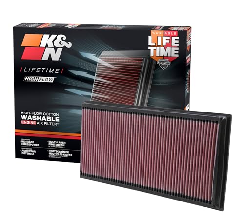 K&N High-Flow Original Lifetime Engine Air Filter: Increase Power:Premium, Washable: