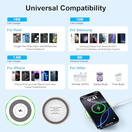 Chargeur induction 15W pour charger simultanément sans câble Pixel et Galaxy - 4