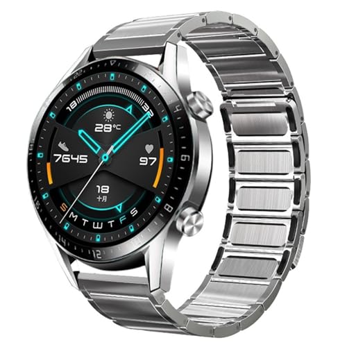JUNENTER Huawei Watch 4 Pro GT2/GT3 �X�e�����X�|�������C���v�o���h�X�g���b�v Samsung �p 22mm ���v�X�g���b�v (�u���b�N)
