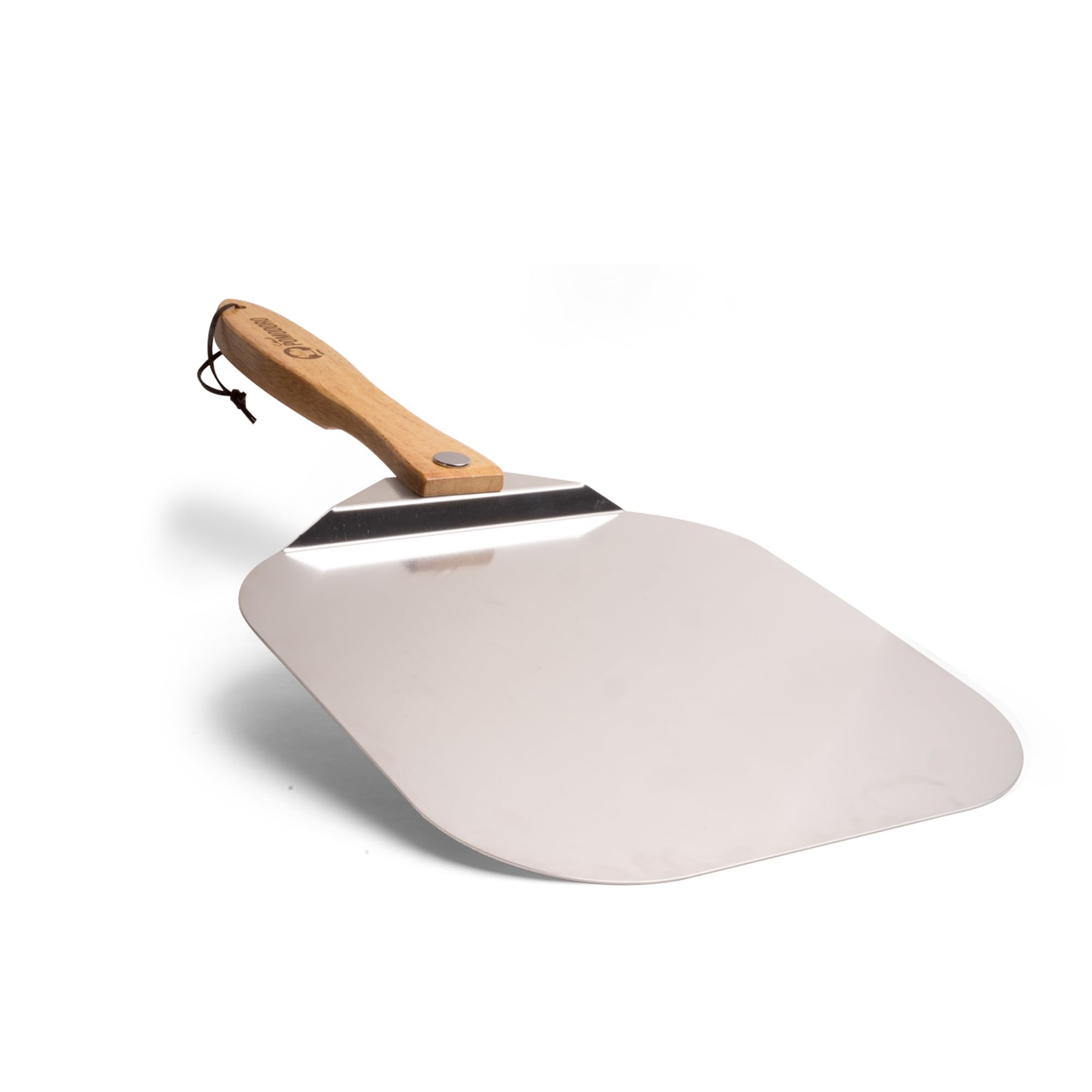 Chef Pomodoro Pizza Peel Long Oven 12 x 14 Inch, Aluminum Pizza Peel with Safety Stop and 10 Inch Wooden Folding Handle for Easy Storage, Gourmet Home Kitchen Accessories | Wooden folding handle, easy to store