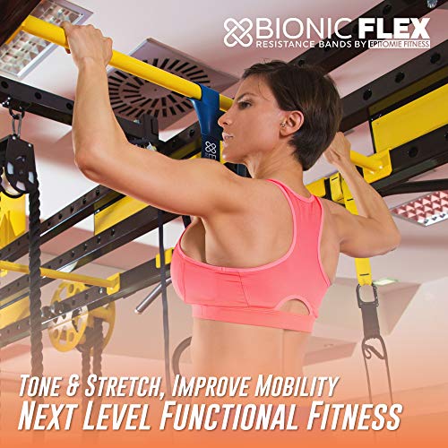 Bionic Flex Pull Up Assistance Band – Premium Dual Layer Pull Up Assist Bands for Strength Training Exercise, Physical Therapy, Powerlifting, Stretching – Single Blue Resistance Band (40 to 80 lbs)