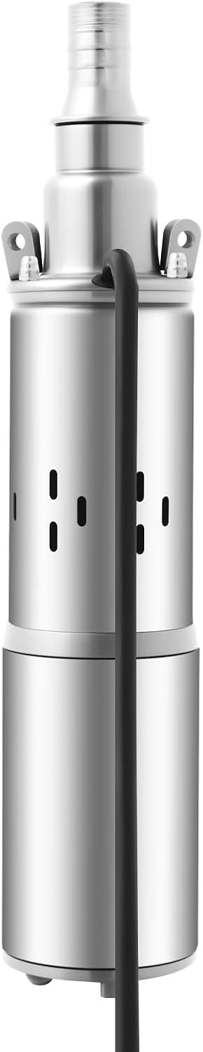 1pc Corded Electric 180W Stainless Steel Submersible Water Pump with Pure Copper Motor for Wells and Water Pipes