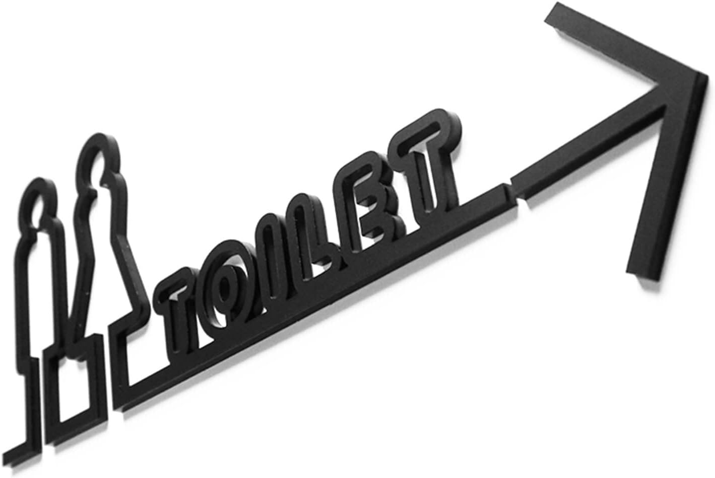 Cartello for bagno,Cartello for bagno,Cartello di direzione del bagno con freccia,Cartello for toilette in acrilico,per uffici Ristoranti Hotel Supermercati Forniture,12,6 * 6 pollici
