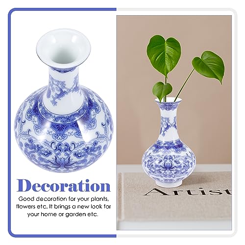 Homoyoyo Blue and White Porcelain Vase Chinoiserie Vase Chinoiserie Decor Ceramic Planter Adornment Planter Household Dried Flowers Small Ceramics - Image 4