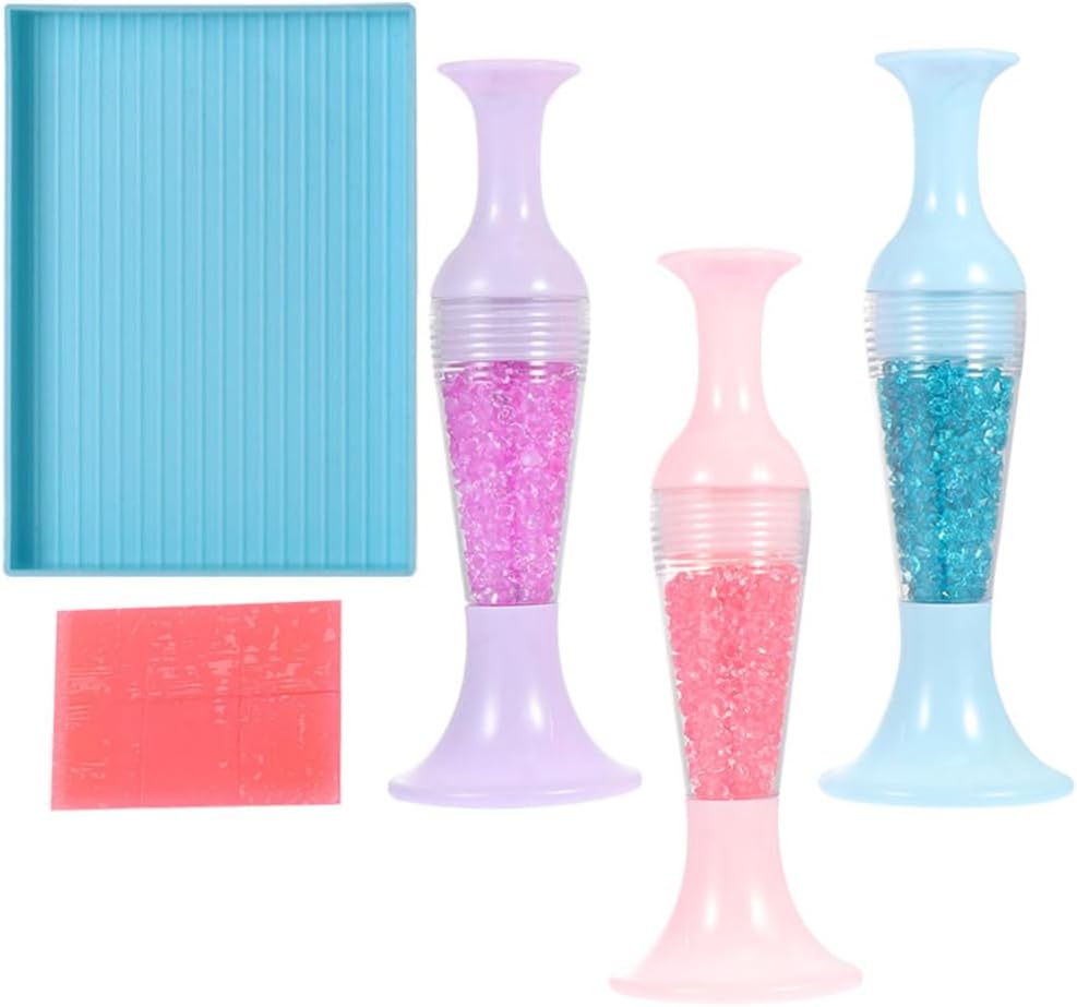 Tofficu 3sets Diamond Dotting Pens Diamond Art Tools for Embroidery Cross- Practical Smooth Compact Storage Break-Resistant Design
