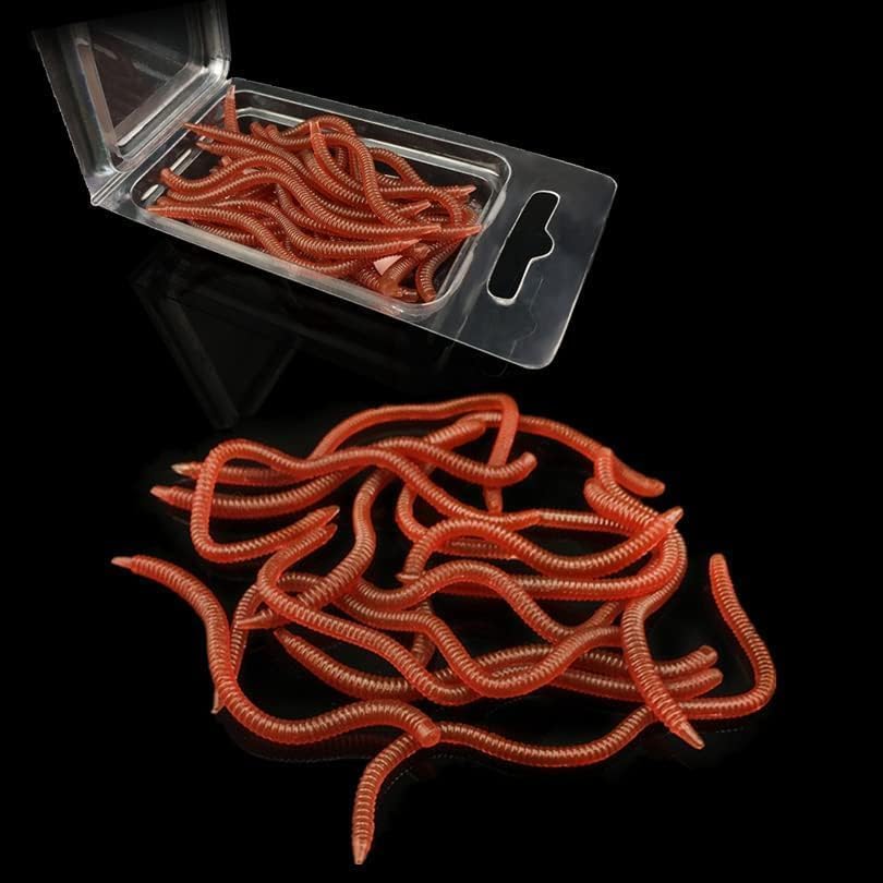 OriGlam 20pcs Gusanos de Pesca de bajo, Gusanos de plástico Suave, Gusanos de Tiro