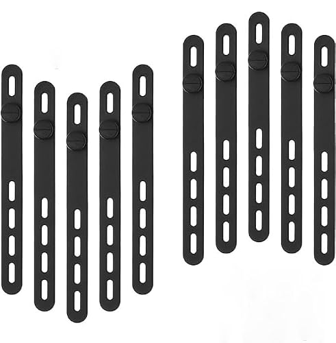 Matsoony Black Silicone Cable Ties, Reusable Cable Ties, 10 Pack Adjustable Silicone Cable Straps Wire Organizer, Cable Wire Ties Cable Cord Organizers For Charging Cords Earphone Desk Cable Management Travel