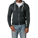 Independent Trading Co. Unisex Full Zip Hooded Sweatshirt Charcoal Heather Small