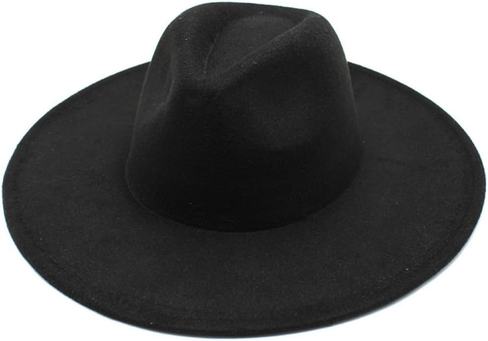 Classic Wide Brim Cotton Hat, 2-Inch Brim, Black, Regular Fit, Fitted Closure