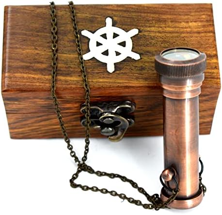 SARA NAUTICAL Best Handmade Brass Kaleidoscope Gift for Everyone with Box- Vintage Look -Copper Antique Finish - Kaleidoscope for Kids Friends Family Children Valentine’s Day Gift - 3D Mirror Lens.