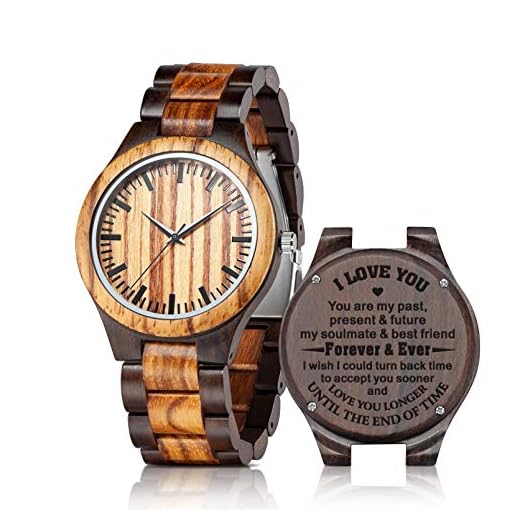 UMIPHIMAT Custom Engraved Wooden Watches for Men - Annviersary Wedding Valentines Gifts for Husband Boyfriend
